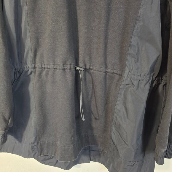 Athleta Triumph Hybrid Sweatshirt Women’s L Black Crewneck Cinch Waist Athletic - Picture 3 of 11